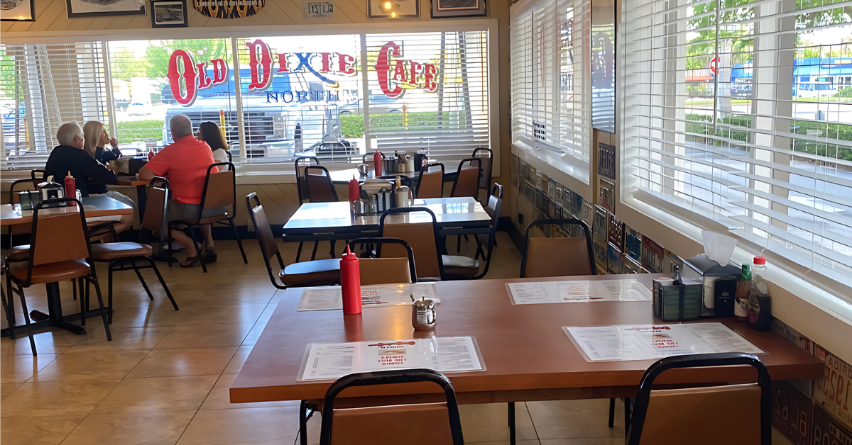 Old Dixie Cafe North is celebrated for its classic Southern cuisine